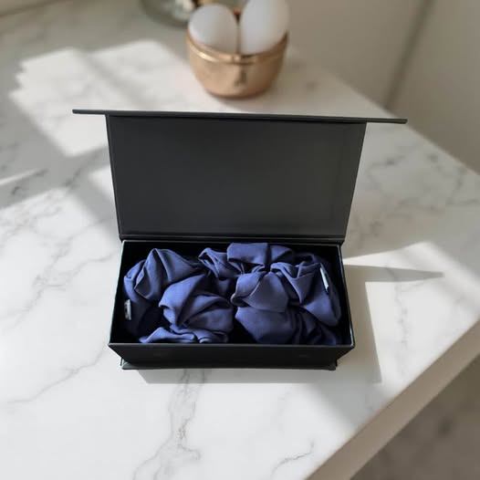 BLUE FRENCHIE SET OF 6 SCRUNCHIES