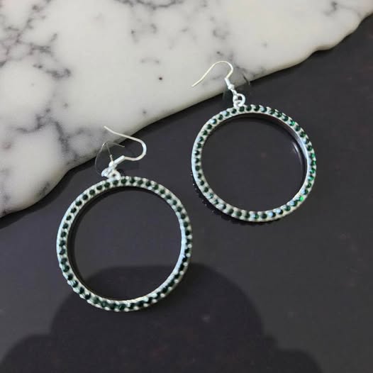 GREEN RHINESTONE EARRINGS