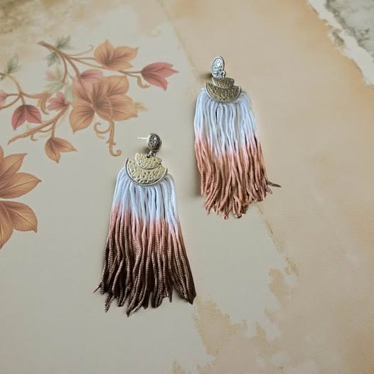 BROWN OMBRE TASSEL EARRINGS