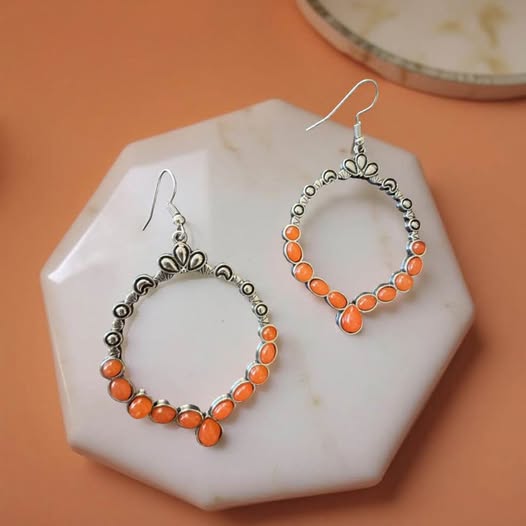 ORANGE STONE EARRINGS
