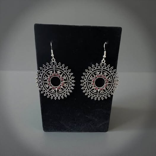 RUBY RED STONE EARRINGS