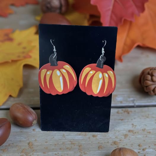 PUMPKIN LEATER EARRINGS