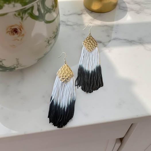 BLUE OMBRE TASSEL EARRINGS