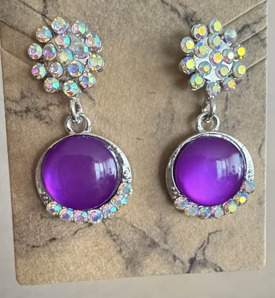 PURPLE GEM EARRINGS
