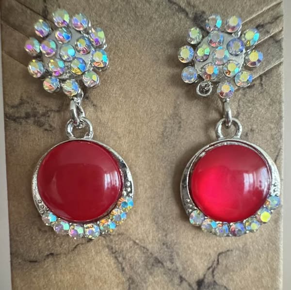 RED GEM EARRINGS