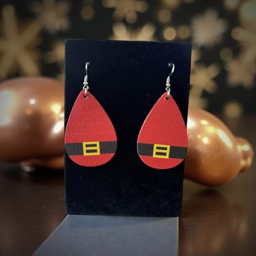HO HO HO LEATHER EARRINGS