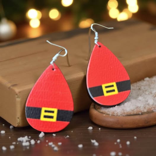 HO HO HO LEATHER EARRINGS