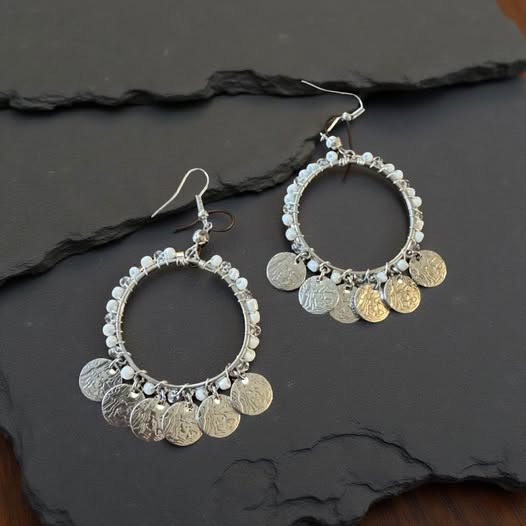 HAMMERED METAL DANGLERS