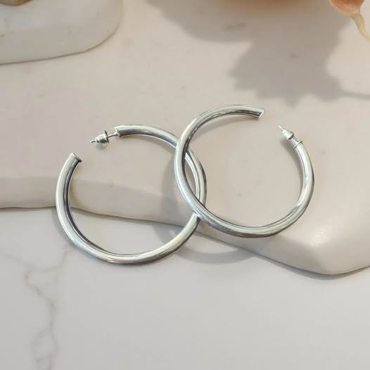 SILVER HALO HOOPS
