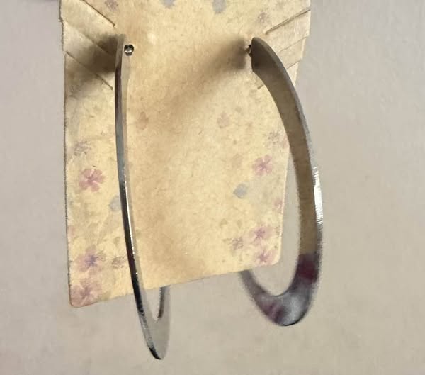 DARK SILVER SLEEK HOOPS