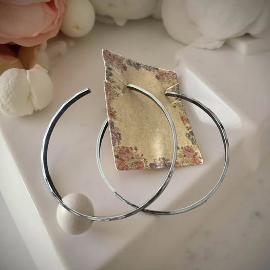 DARK SILVER HOOPS