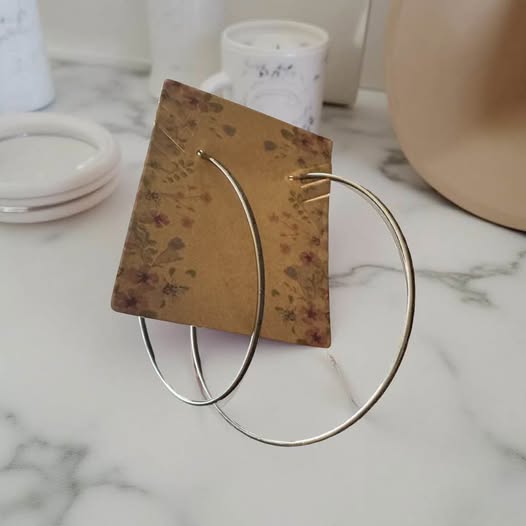 DARK SILVER SKINNY LARGE HOOPS