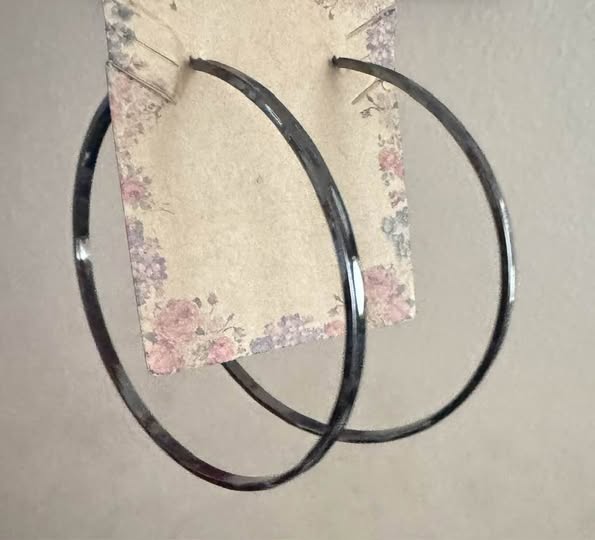 DARK SILVER HOOPS