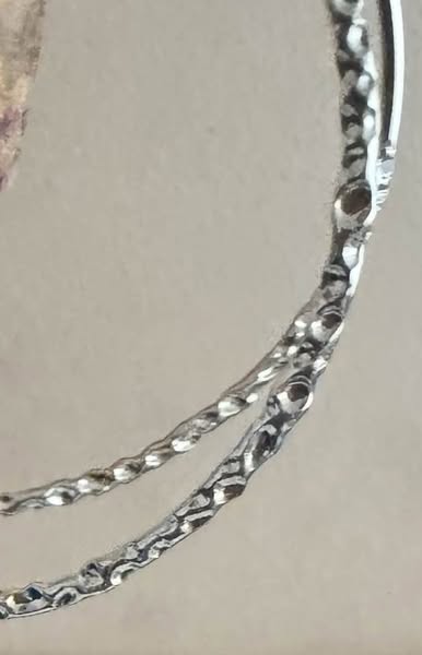LARGE HAMMERED SILVER HOOPS