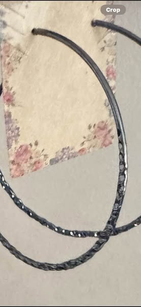 DARK SILVER HAMMERED LARGE HOOPS