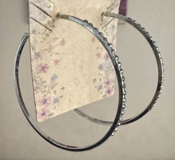 SILVER STUD HOOPS