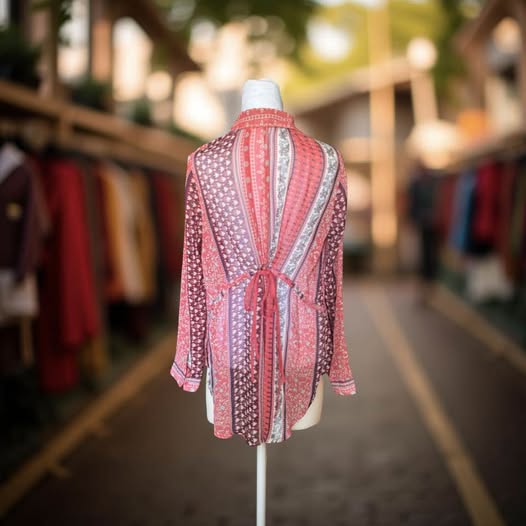 MULTI ORANGE BLOUSE SIZE S