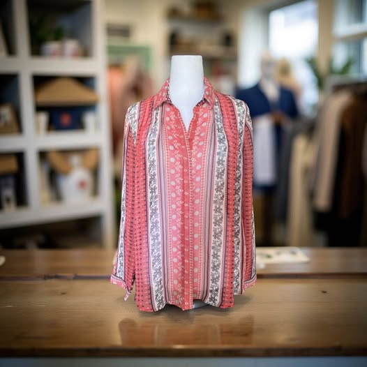 MULTI ORANGE BLOUSE SIZE S