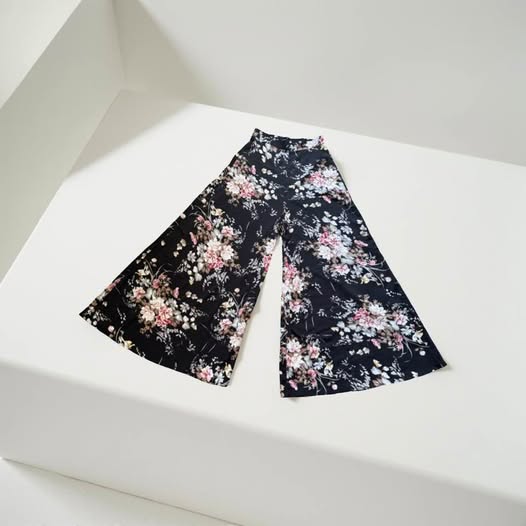 COLORFUL FLORAL WIDE LEG PANTS SIZE S
