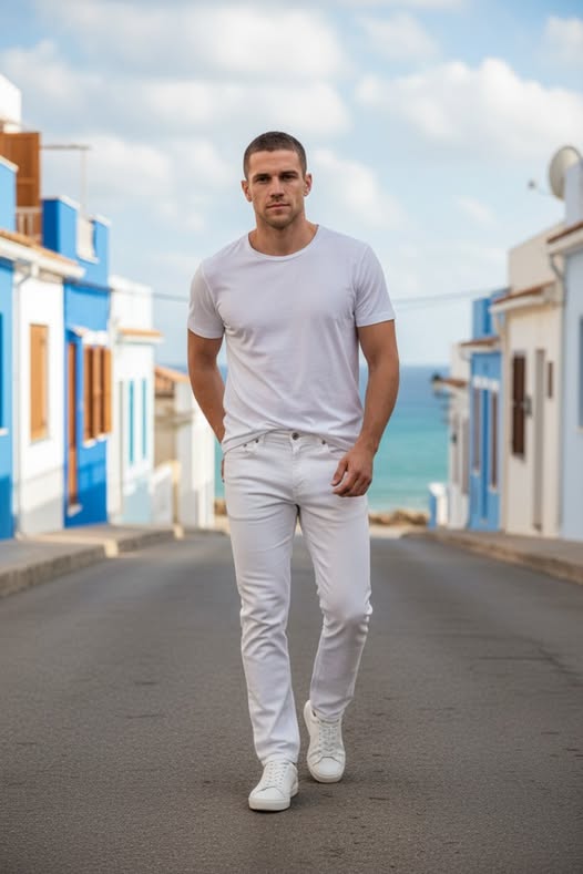 MEN'S SLIM FIT WHITE JEANS SIZE W30/L30