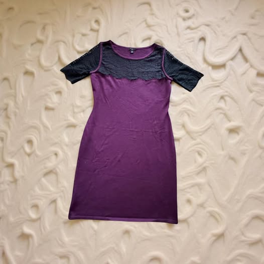 PURPLE LACE SWEATER DRESS SIZE SP