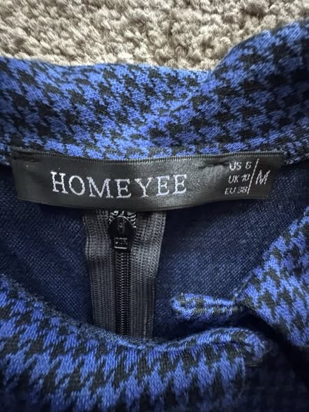 BLACK/BLUE PENCIL DRESS SIZE M