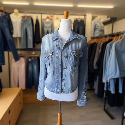 EMBROIDERED JEAN JACKET SIZE S