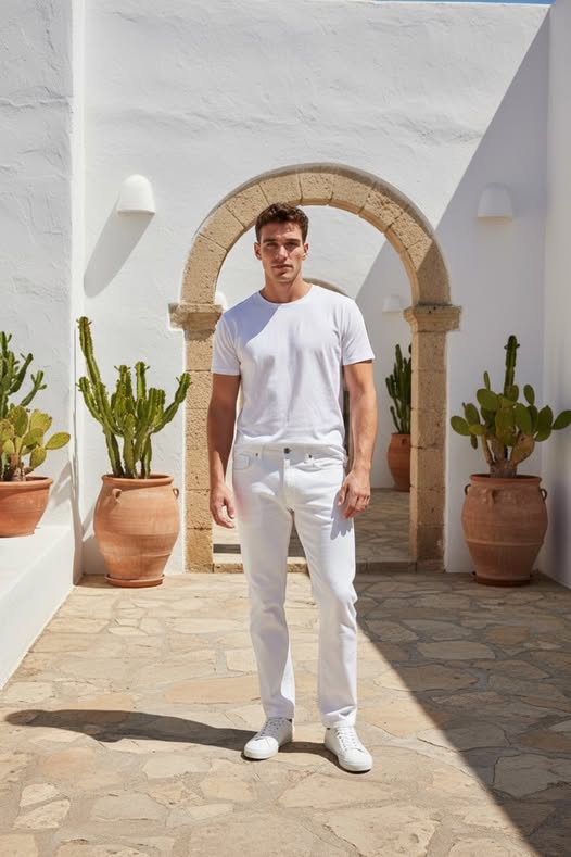 MEN'S SMOKE & ASH WHITE JEANS SIZE W29/L30