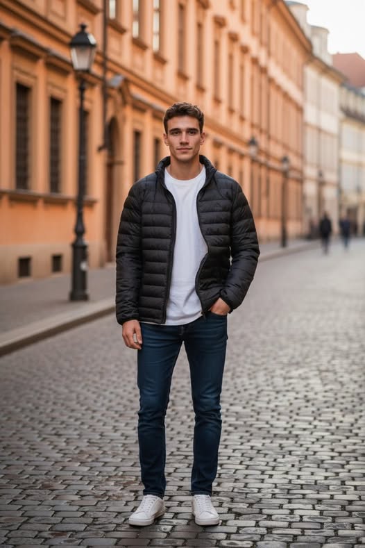 MEN'S GENENTECH BLACK PUFFY JACKET SIZE  M