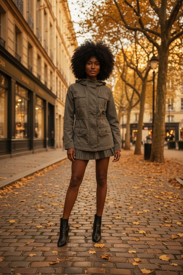 ARMY GREEN HOODED JACKET SIZE M