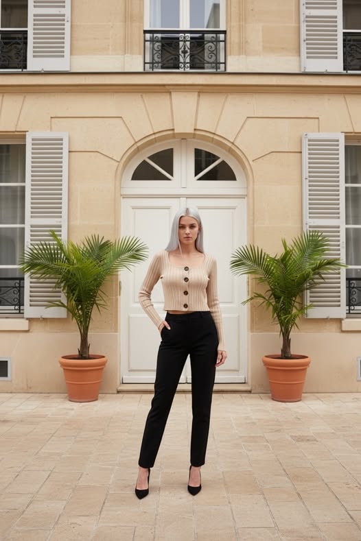 TAN CROP SWEATER SIZE M