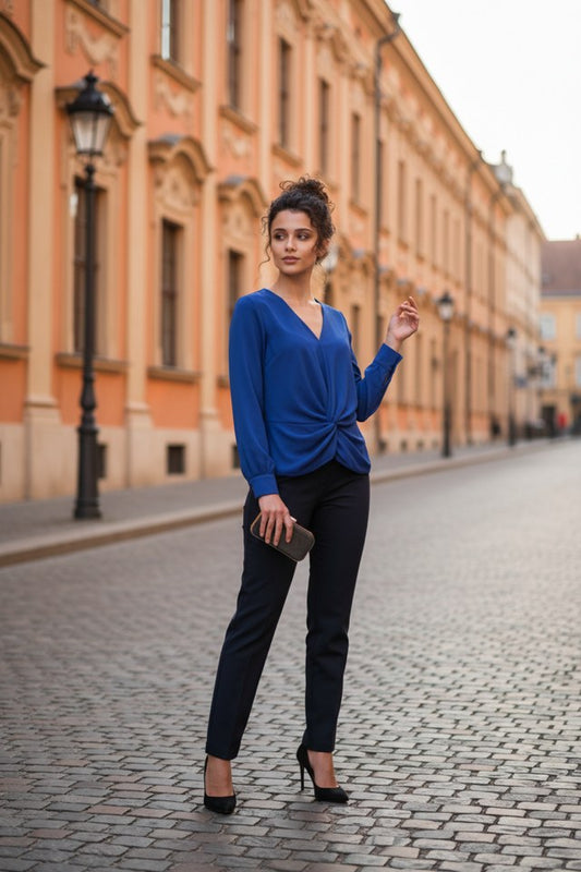 COBALT BLUE BLOUSE SIZE M