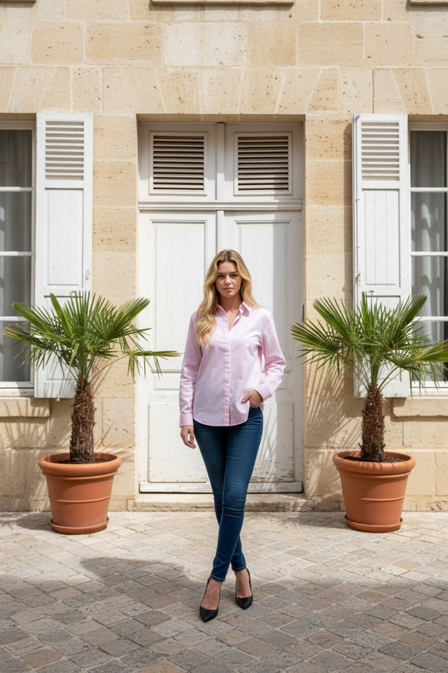 PINK BUTTON DOWN TOP SIZE 10/MEDIUM