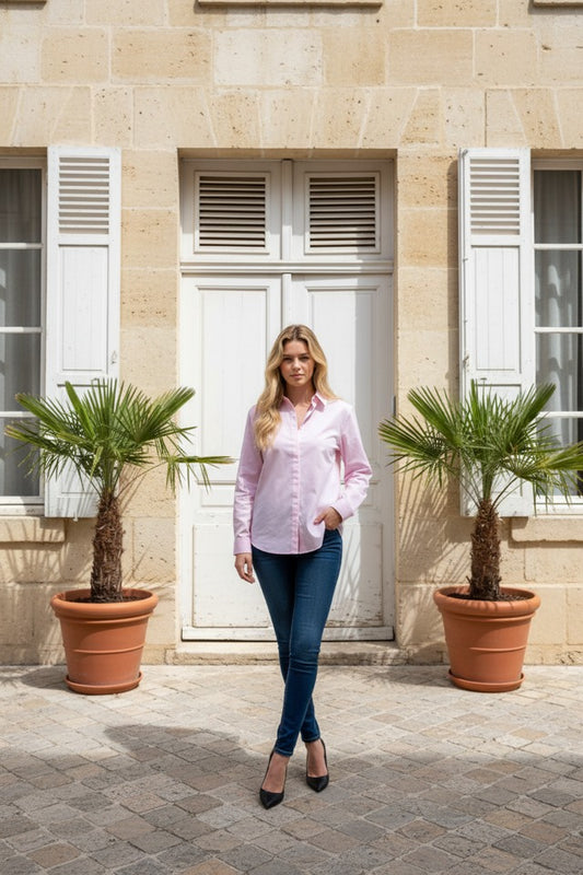 PINK BUTTON DOWN TOP SIZE 10/MEDIUM