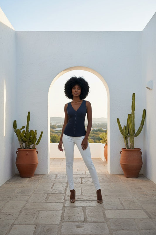 BLACK/SATIN TOP SIZE XS