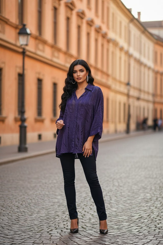 SHEER PURPLE BLOUSE SIZE XL