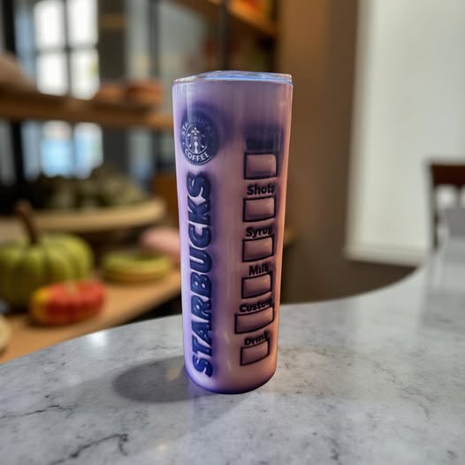 PURPLE STARBUCKS COFFEE TUMBLER