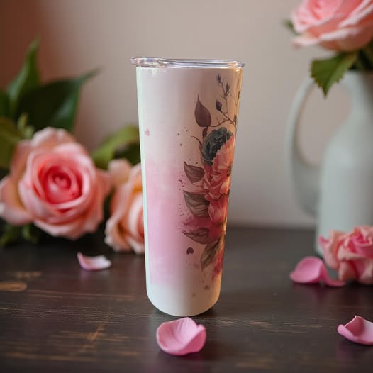 FLORAL SKULL TUMBLER