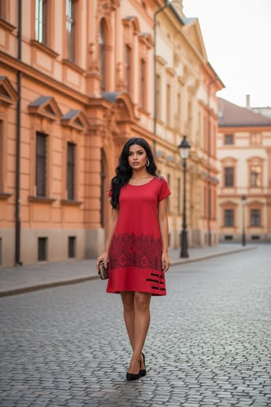 RED CRISS CROSS DRESS SIZE M
