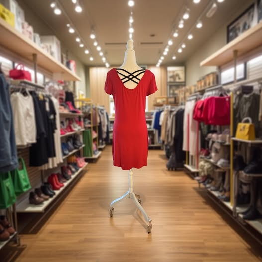 RED CRISS CROSS DRESS SIZE M