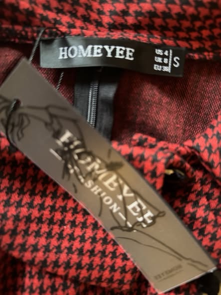 BLACK AND RED PLAID PENCIL DRESS SIZE S