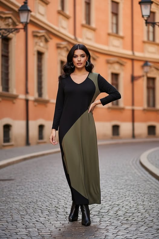 Olive Green/Black Dress - Beauty&Beyond