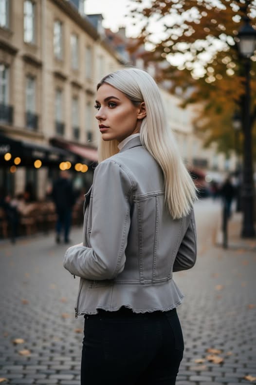 JEAN RUFFLE JACKET SIZE 4