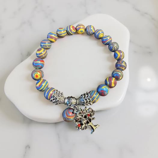 MULTI COLOR STONE TREE OF LIFE BRACELET - Beauty&Beyond