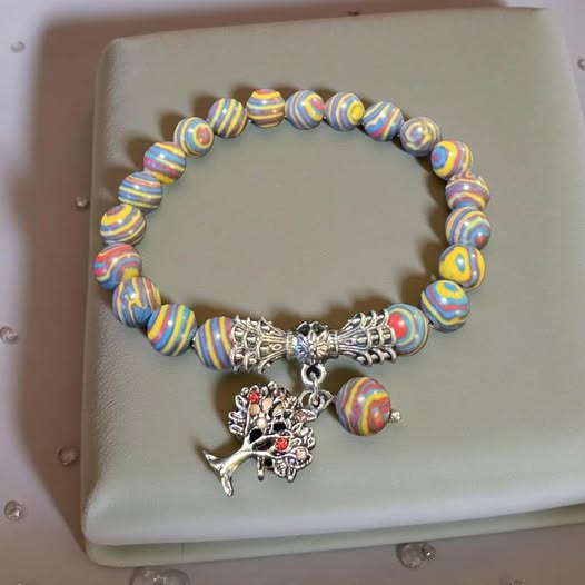 MULTI COLOR STONE TREE OF LIFE BRACELET - Beauty&Beyond
