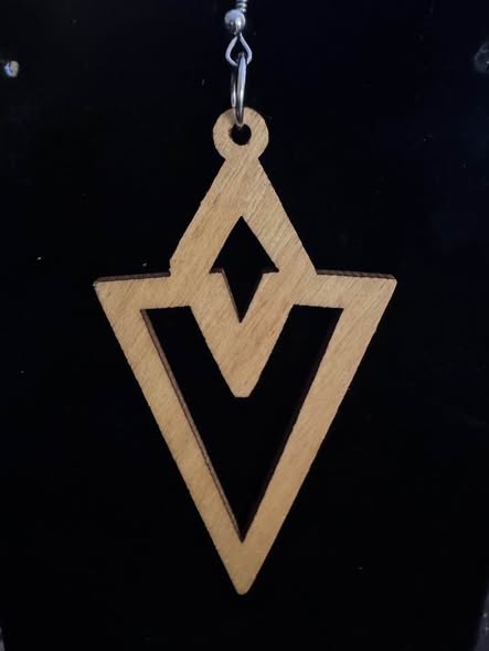 TRIANGLE WOOD EARRINGS