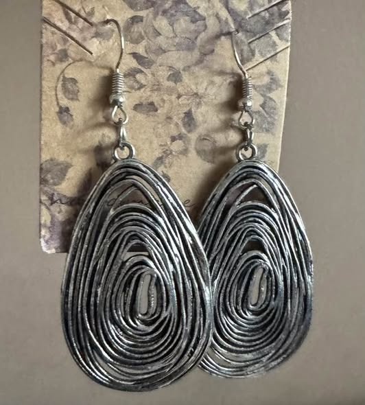 COILED DARK METAL EARRINGS