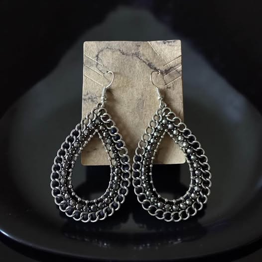 HEMATITE TEAR DROP EARRINGS