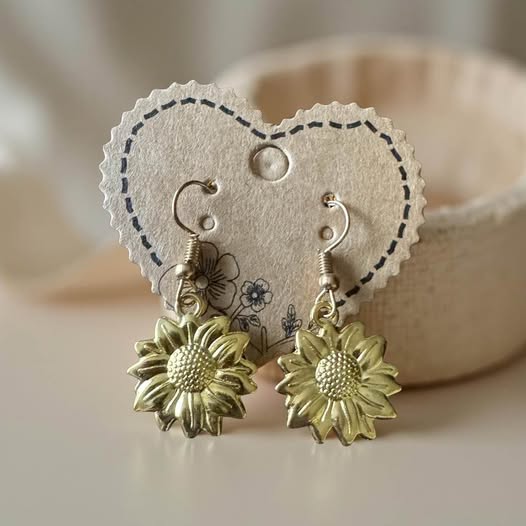 MINI GOLD SUNFLOWER EARRINGS