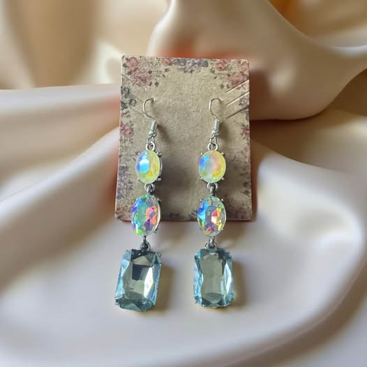 MULTI OIL SPILL DANGLY EARRINGS